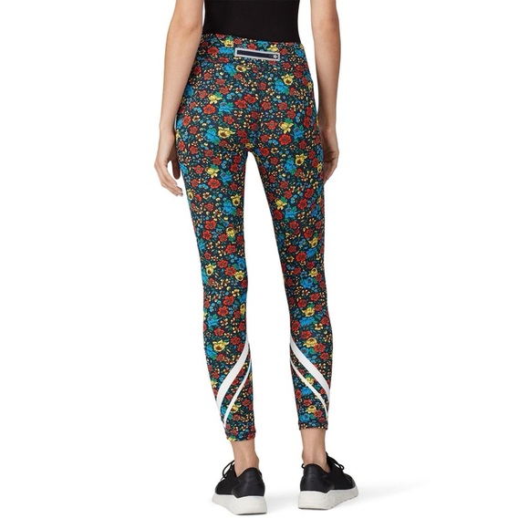 Tory Burch Sport Floral Printed Chevron 7/8 Leggings - Picture 2 of 9